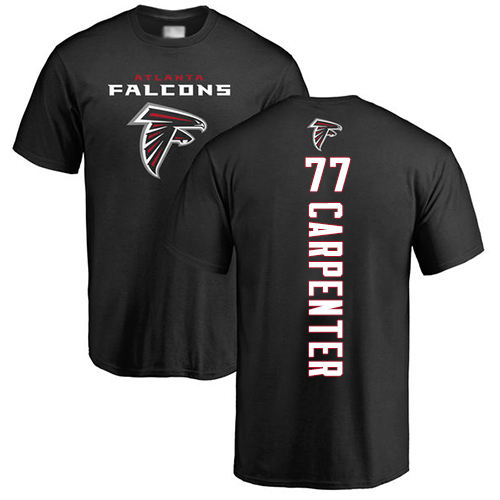 Atlanta Falcons Men Black James Carpenter Backer NFL Football #77 T Shirt->atlanta falcons->NFL Jersey